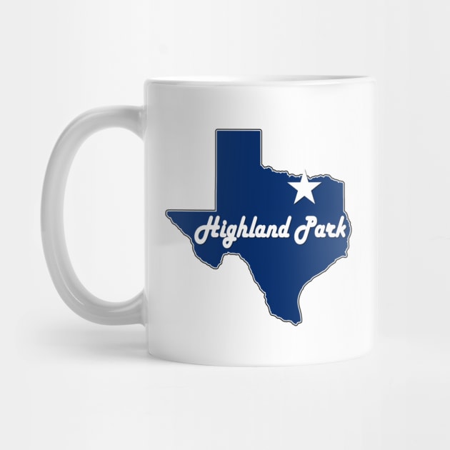 Highland Park Texas Lone Star State Map TX City Navy Blue by Sports Stars ⭐⭐⭐⭐⭐